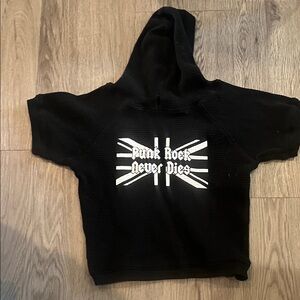 Stylish Black Dog Hoodie with Punk Rock Design